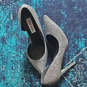 Steve Madden Silver Rhinestone Heels